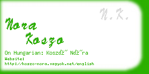 nora koszo business card